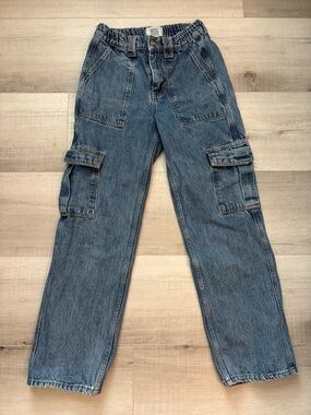 BDG Urban Outfitters Cargo Jeans 25W 32L High Rise Utility Straight Leg Denim